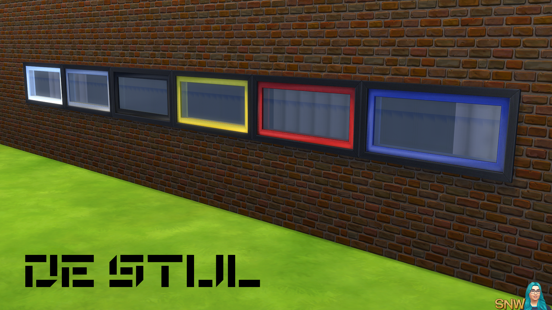 De Stijl Windows for The Sims 4